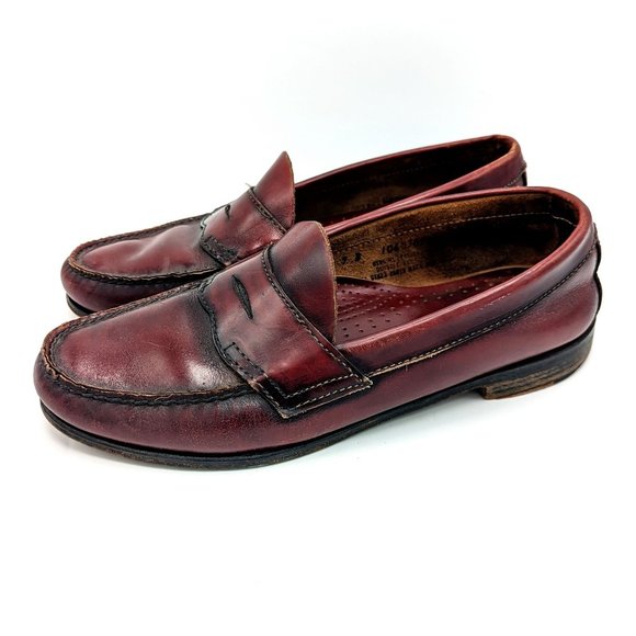 Bass Shoes | Bass Weejuns Deep Red Oxblood Burgundy Penny Loafers Slip on Shoes Men's 9 | Color: Brown/Red | Size: 9 | Loottheselots's Closet